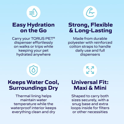 Pet hydration bag features & benefits.