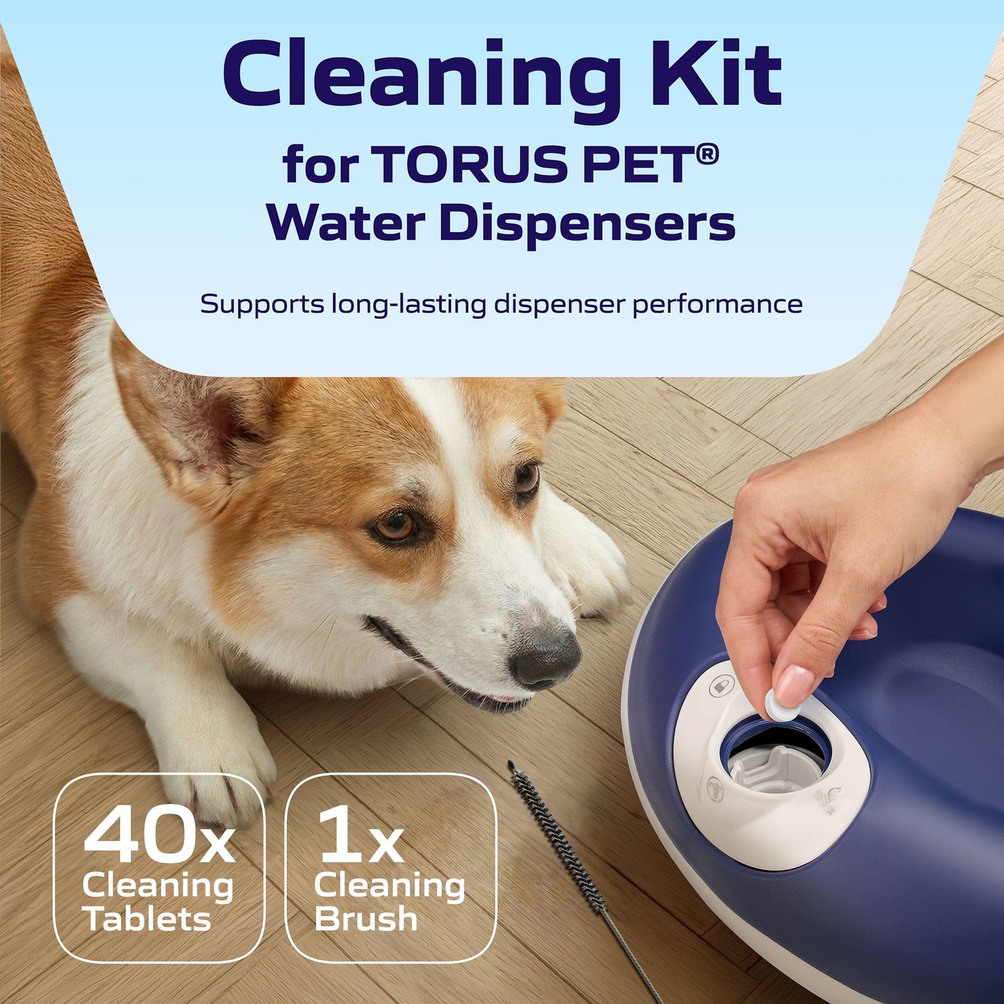 TORUS PET Water Dispenser Cleaning Kit - Intro