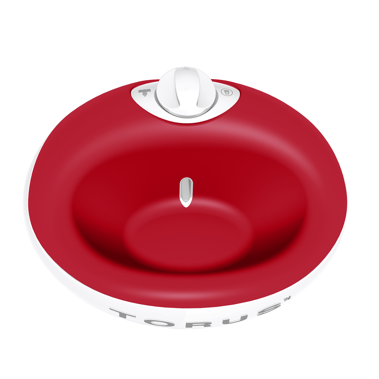 Red Torus Small Sip Pet Water Bowl