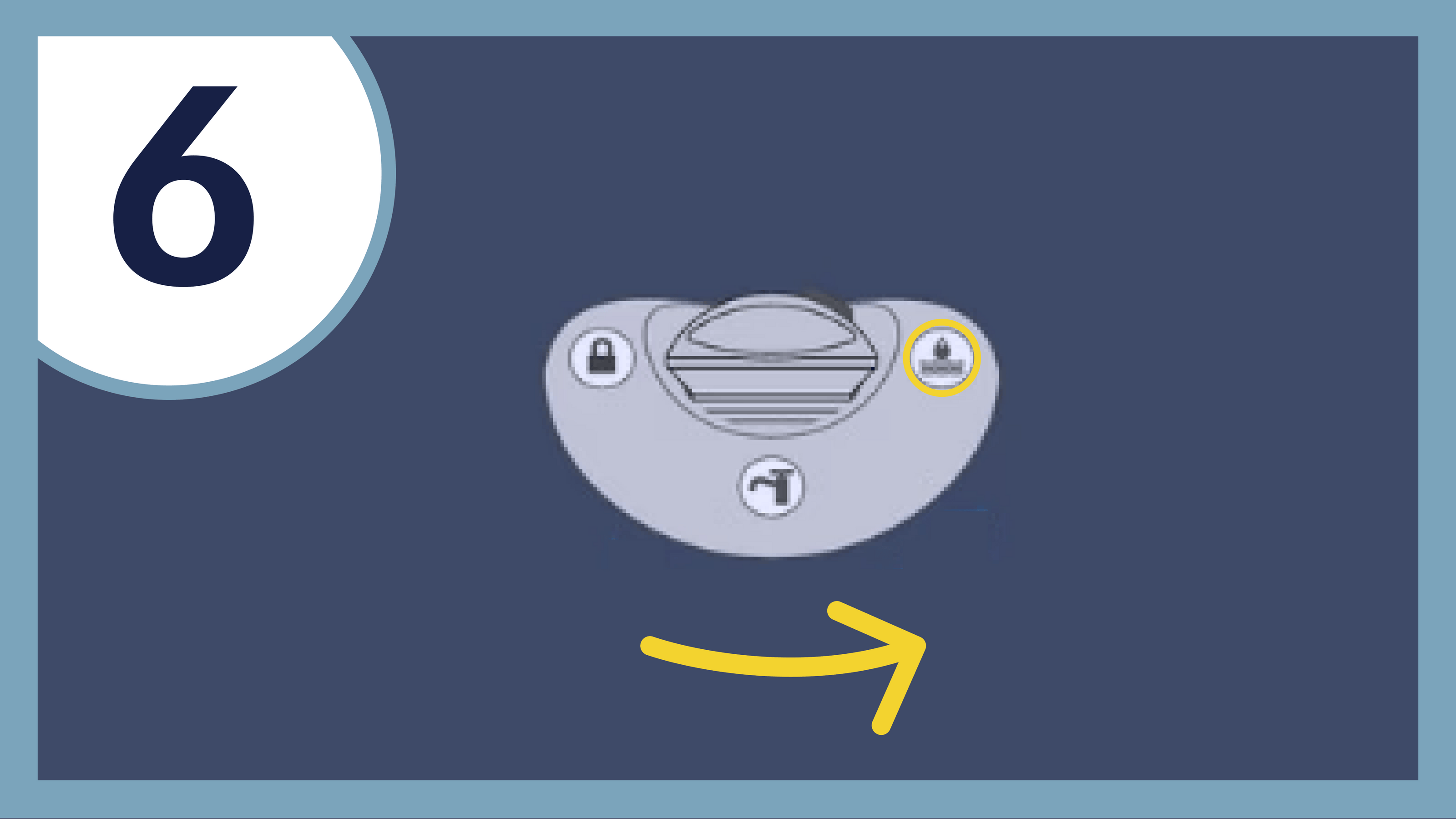 Control panel with arrow.